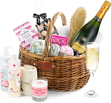 Congratulations Luxury Pampering Set Gift Basket With Prosecco